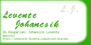 levente johancsik business card